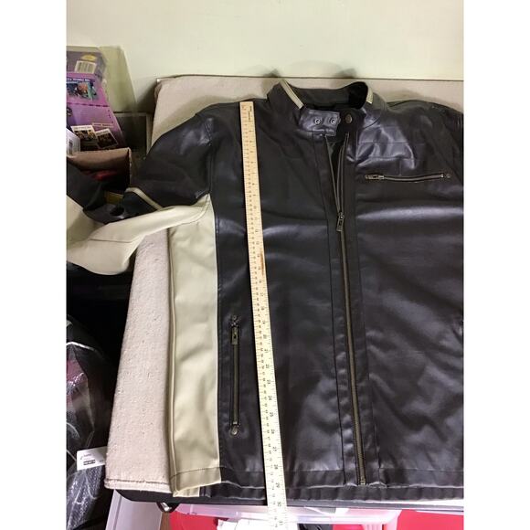Distortion Custom Rags Men’s Vintage Faux Leather Motorcycle Jacket Sz.XXL  EUC - Picture 8 of 11